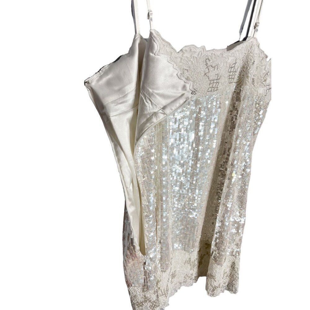 NEW BHLDN Audrey Adele Sequin Mini Shift Dress Beaded Sequin Bridal‎ Large - Picture 11 of 13